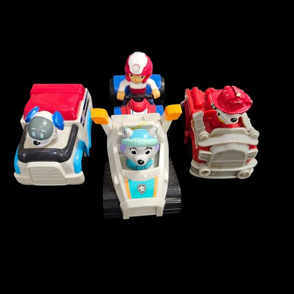 Paw Patrol Lot of 4 Mini Vehicles Ryder Marshal Everest Robo Dog Spin Master - Picture 2 of 6